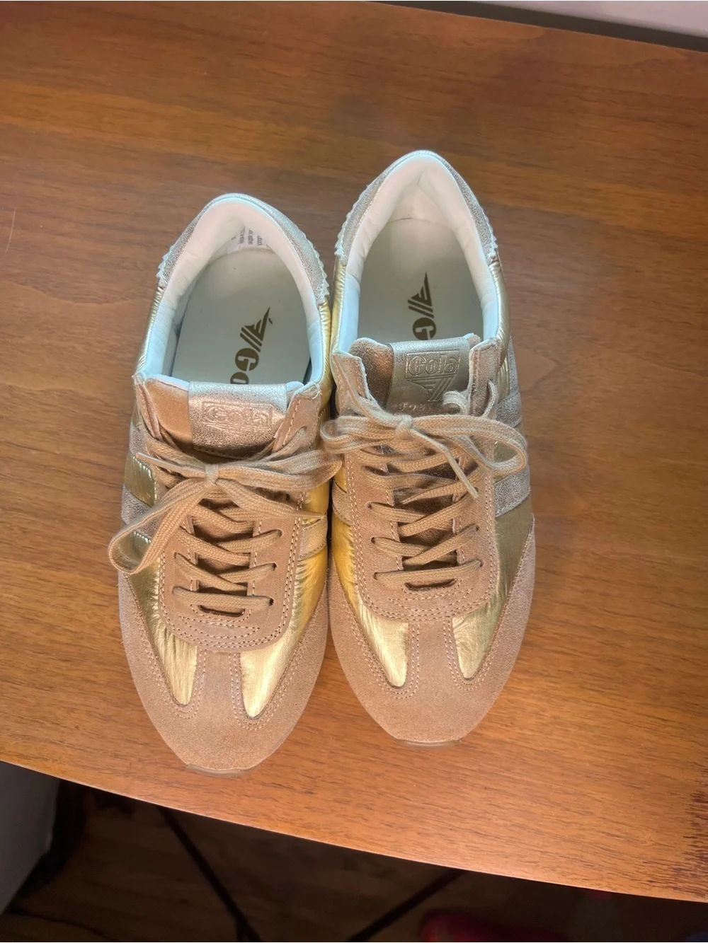 Women's Gola Boston 78 Metallic Gold Suede Sneakers Size 7